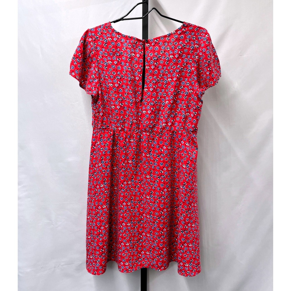 Mason & Belle Red Floral Button Front Mini Dress Medium Boho Cottagecore Y2K - Picture 2 of 4